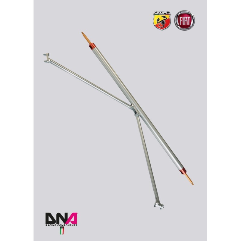 Kit racing barra duomi posteriore con tiranti 4 posti Fiat 500 Abarth